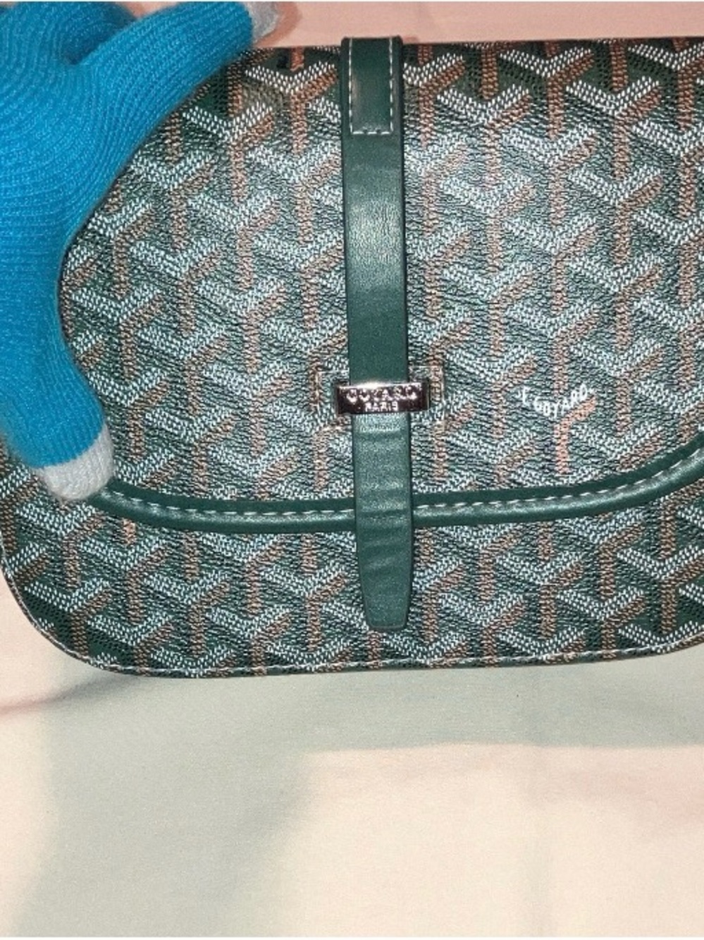 Green leather quality Crossbody Bag